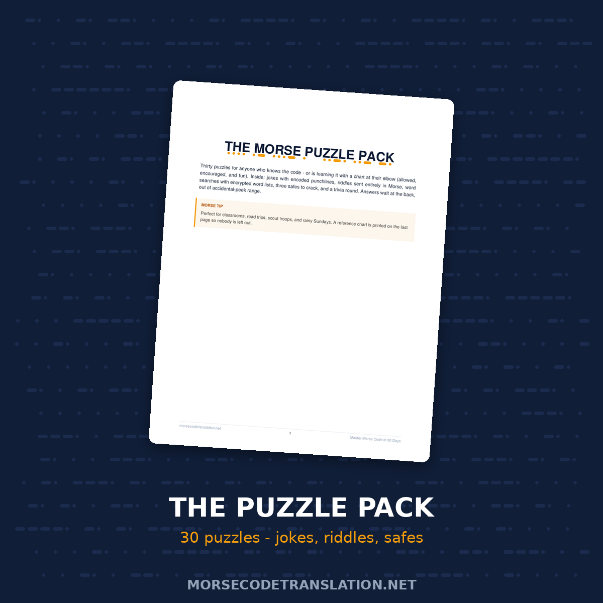 The Morse Puzzle Pack — jokes, riddles, word searches and safes to crack
