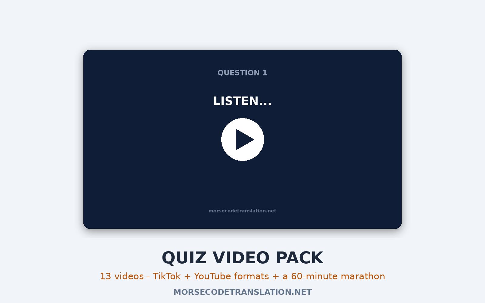 Quiz Video Pack — 13 videos including a 60-minute marathon